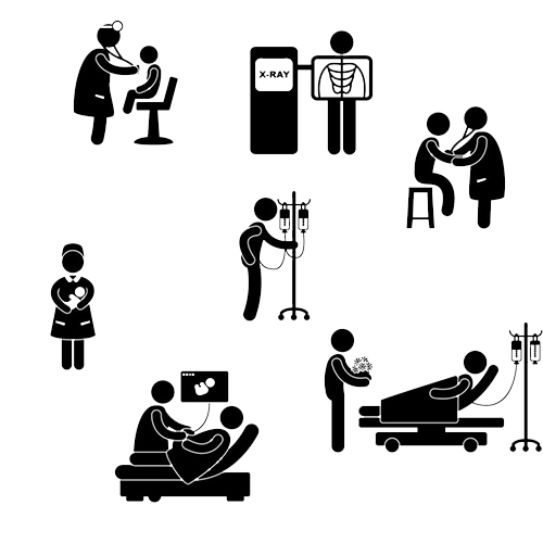 Physician Busy Silhouette Pictogram Of Hospital Doctor Clipart