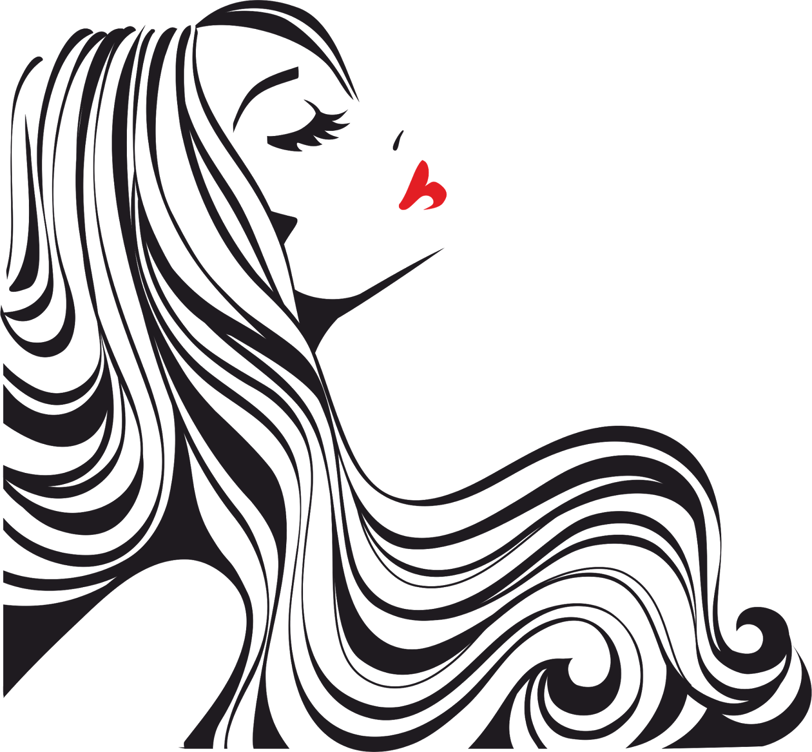 Hairdressing Woman Silhouette Royalty-Free Free HQ Image Clipart
