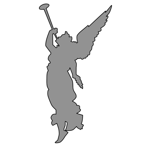 Angel Playing Trumpet Silhouette Clipart