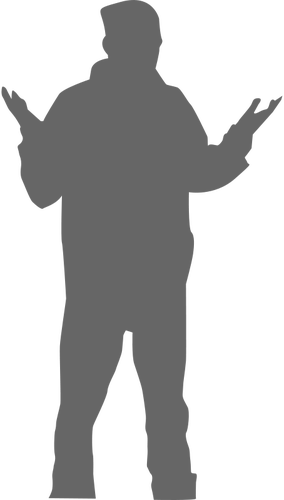 Grayscale Silhouette Of Dancer Clipart