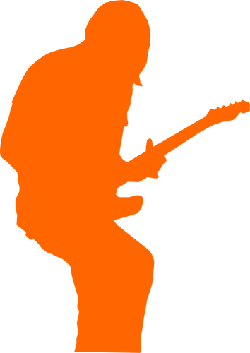 Rock Guitarist Silhouette Clipart