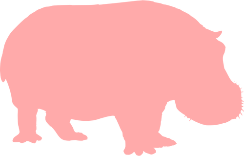 Hippo Pink Silhouette Clipart