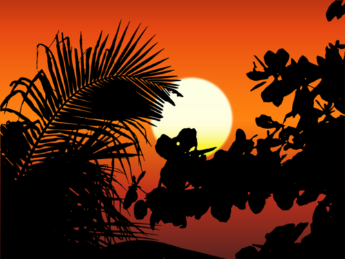Sunset Silhouette Clipart