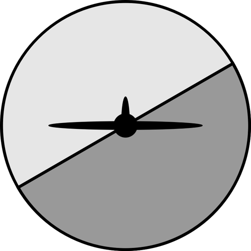 Artificial Horizon And Airplane Silhouette Clipart