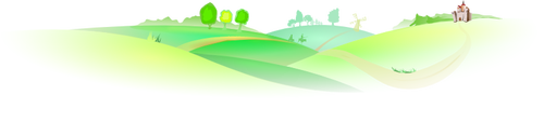 Landscape View With Two Silhouettes Clipart
