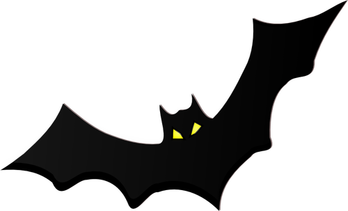Bat Silhouette With Yellow Eyes Clipart