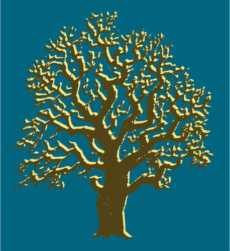 Oak Tree Brown Silhouette Clipart