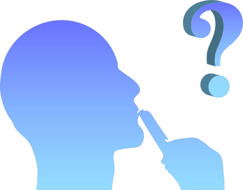 Deep Thought Man Silhouette Clipart