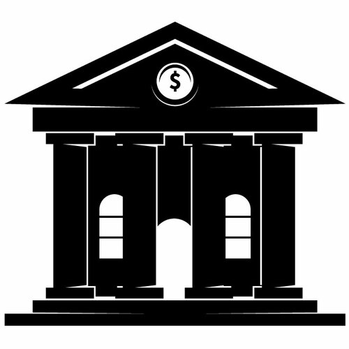 Bank Building Silhouette Clipart
