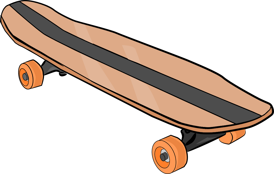 Skateboard Black And White Clipart Clipart