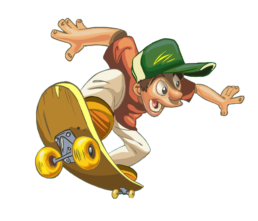 Funny Skateboard Cartoon Skateboarding PNG Image High Quality Clipart