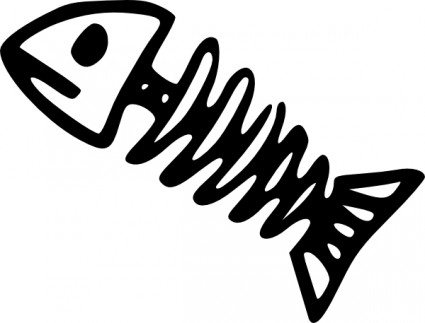 Fish Skeleton Vector In Open Office Drawing Clipart