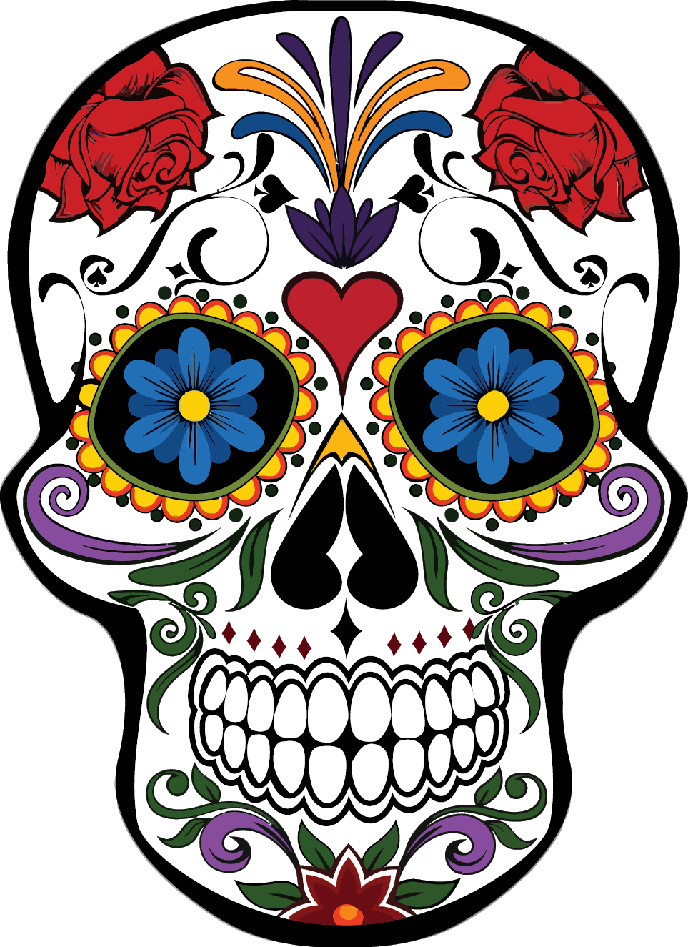 Cuisine Mexican Skull Calavera Mask Dead T-Shirt Clipart