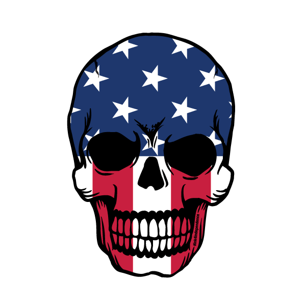 Patriotism Skull Decal Salty Banner Bone Clipart