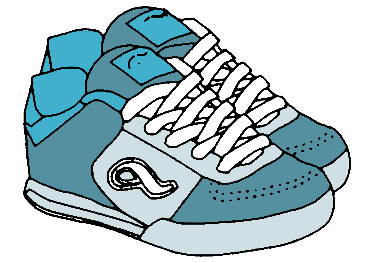 Sneaker Tennis Shoes Black And White Clipart