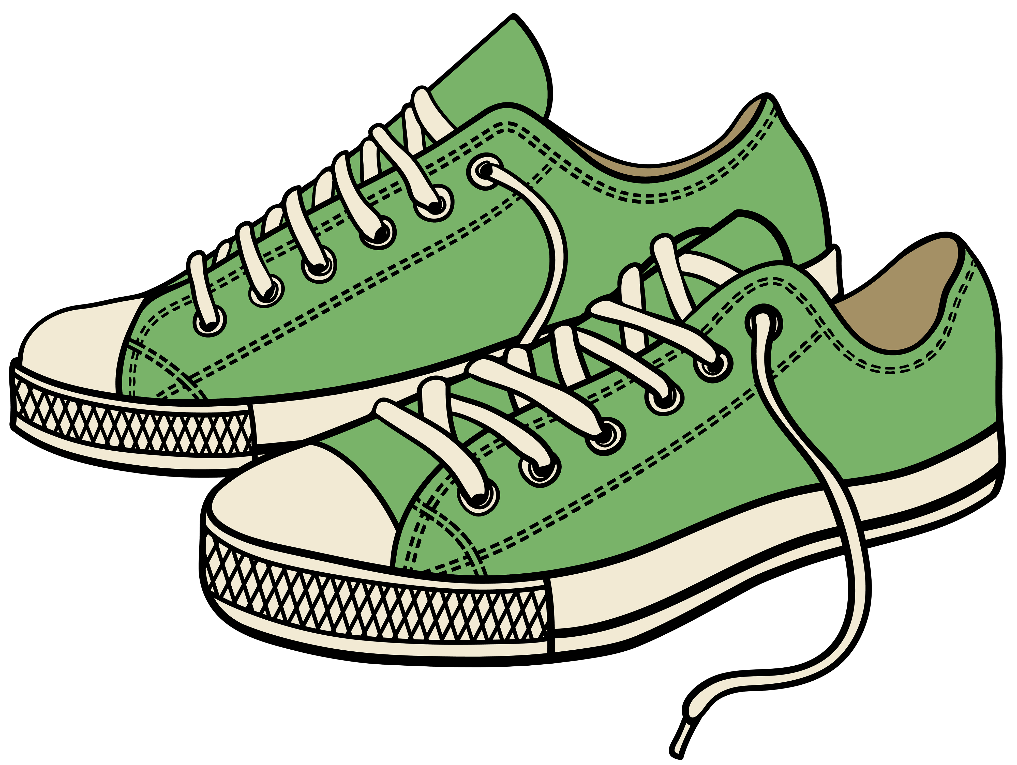 Green Sneakers Web Hd Image Clipart