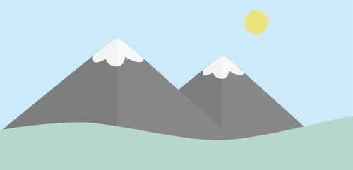 Mountains And Sun Clipart