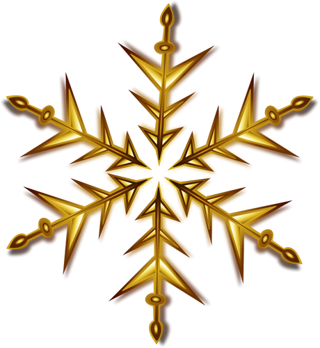 Of Golden Snowflake Clipart