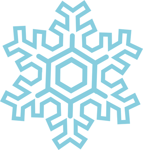 Of Blue Straight Shaped Snowflake Clipart