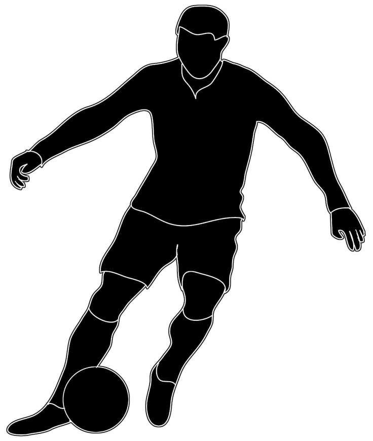 Black White Silhouette Soccer Player Clipart Clipart
