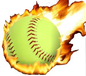 Softball With Flames Fastpitch Softball Article On Clipart