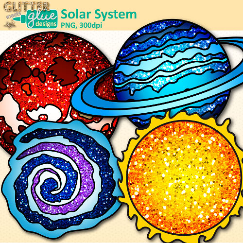 Solar System Teacher Glitter Graphics Transparent Image Clipart