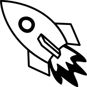 Spaceship Rocket Black And White Images Clipart