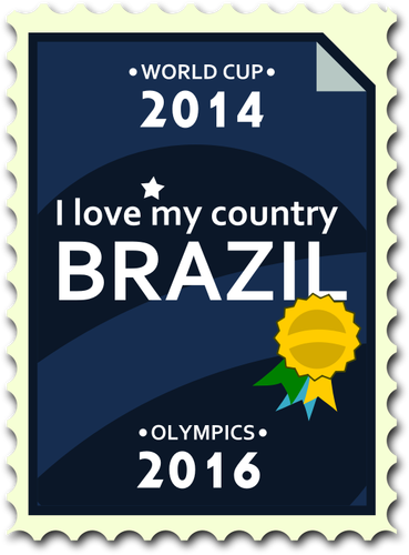 Brazil Olympics And World Cup Postal Stamp Clipart