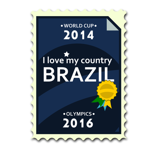 Brazil Olympics And World Cup Postage Stamp Clipart