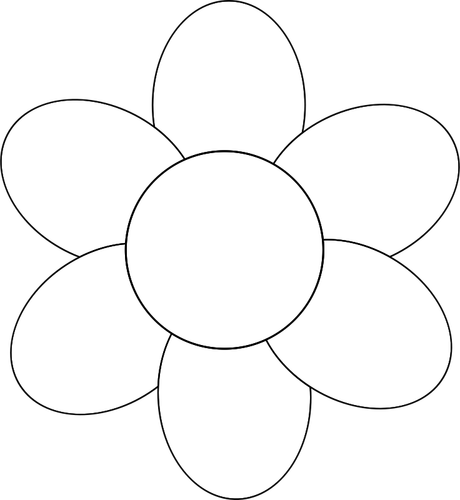 Flower With Six Petals . Clipart
