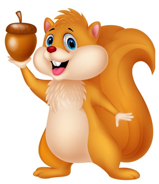 Cute Squirrel With Acorn Cartoon Png Image Clipart