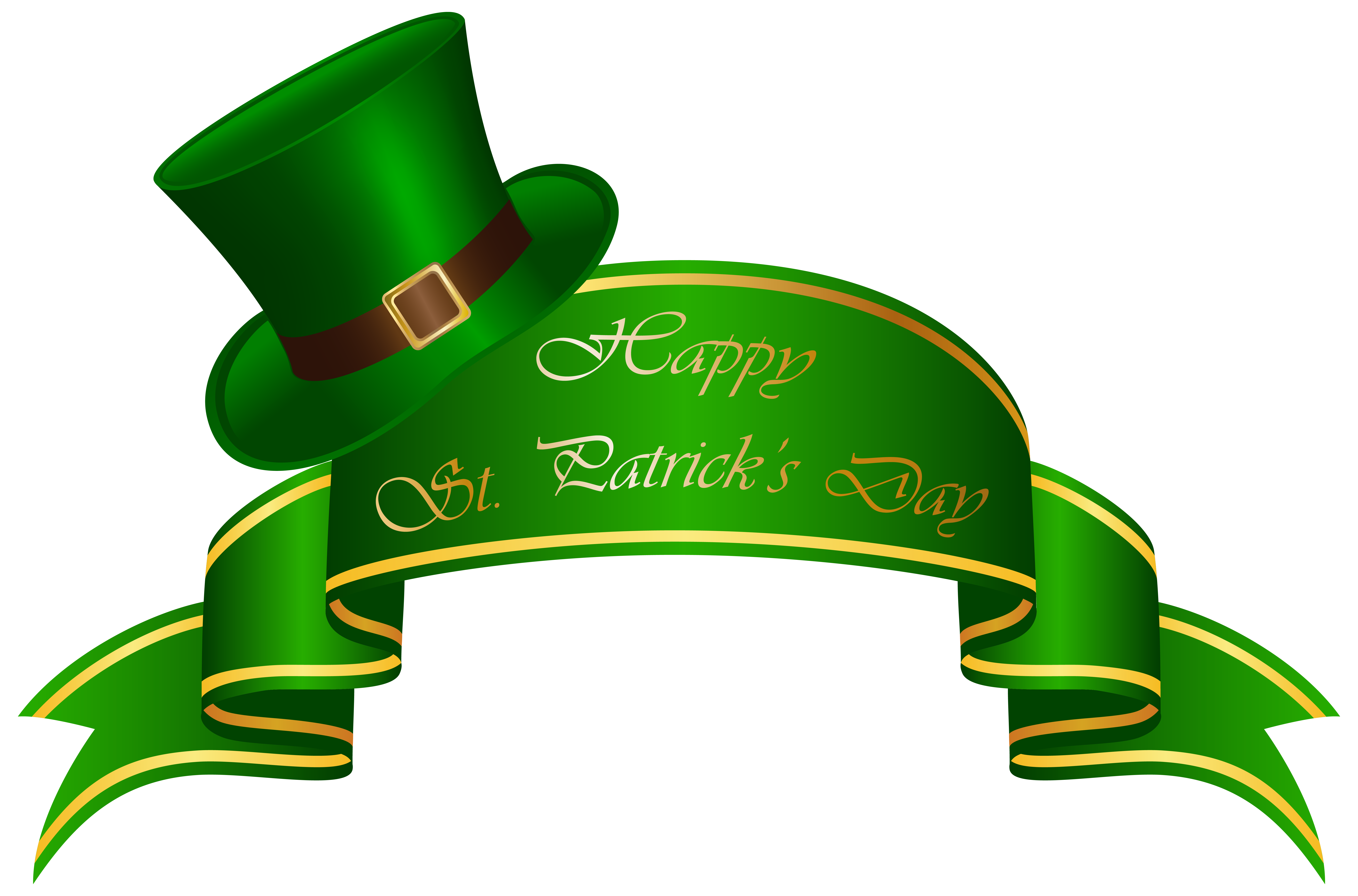 St Patricks Day Banner And Hat Transparent Clipart