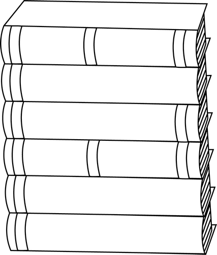 Stack Of Books Black And White Kid Clipart