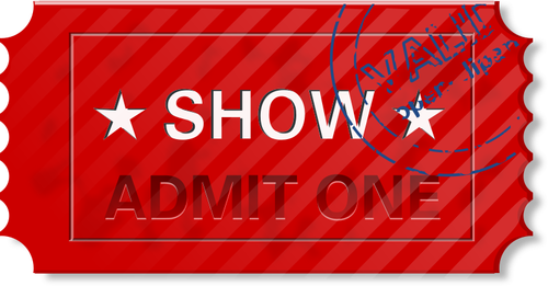 Of Admit One Ticket With Stamp Clipart