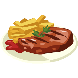 Clip Art Of Steak And Beans Kid Clipart