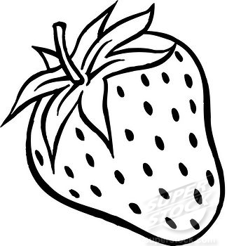 Strawberry Line Drawing Pencil And In Color Clipart