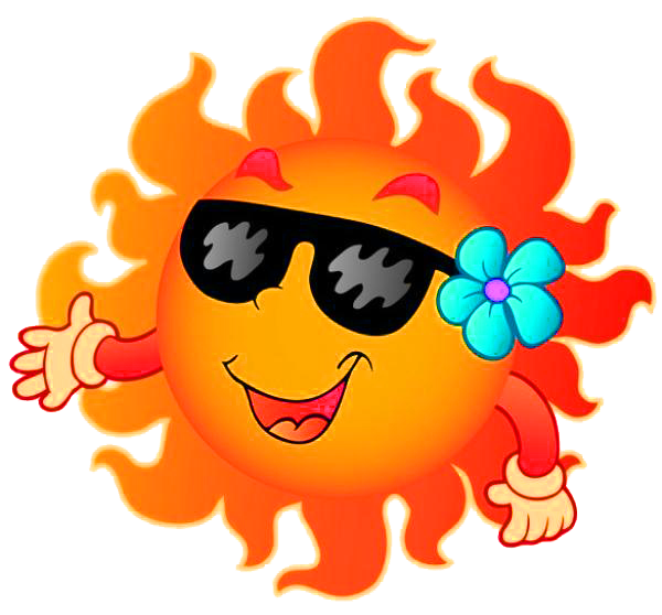 Summer For Sun Content Smiling Cartoon Clipart