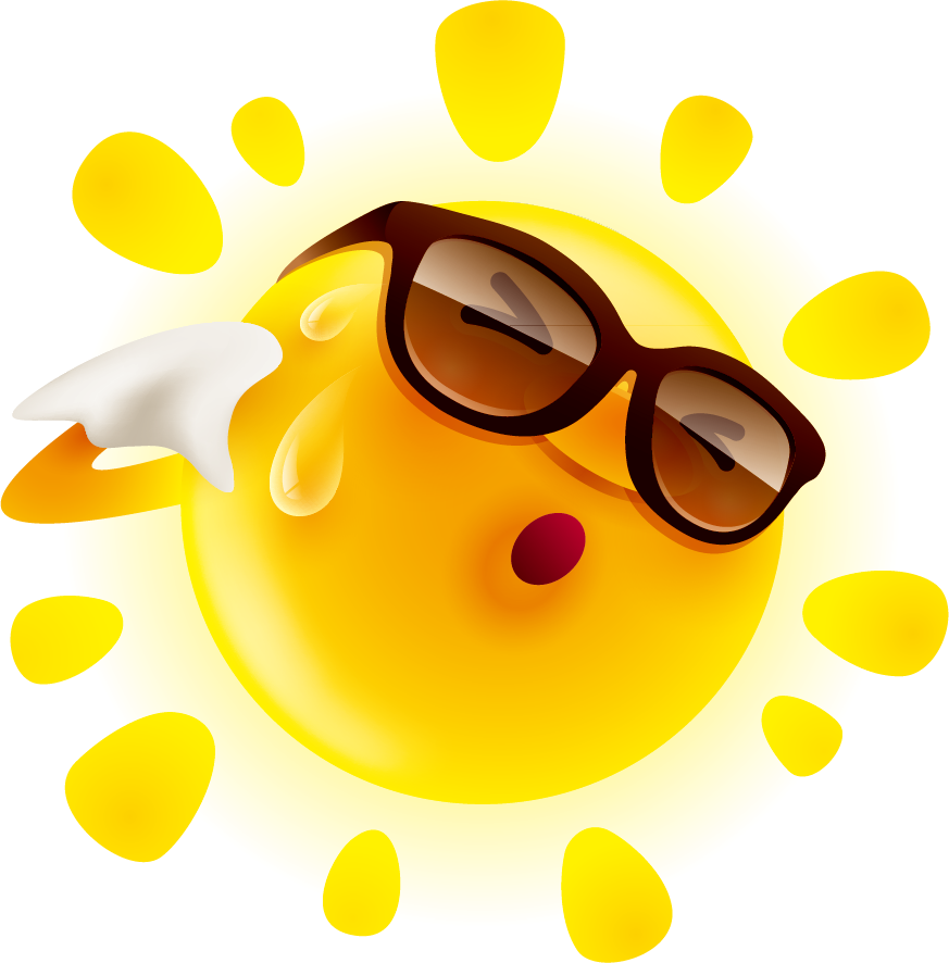 Summer Cute Sun Material Illustration Perspiration Vector Clipart