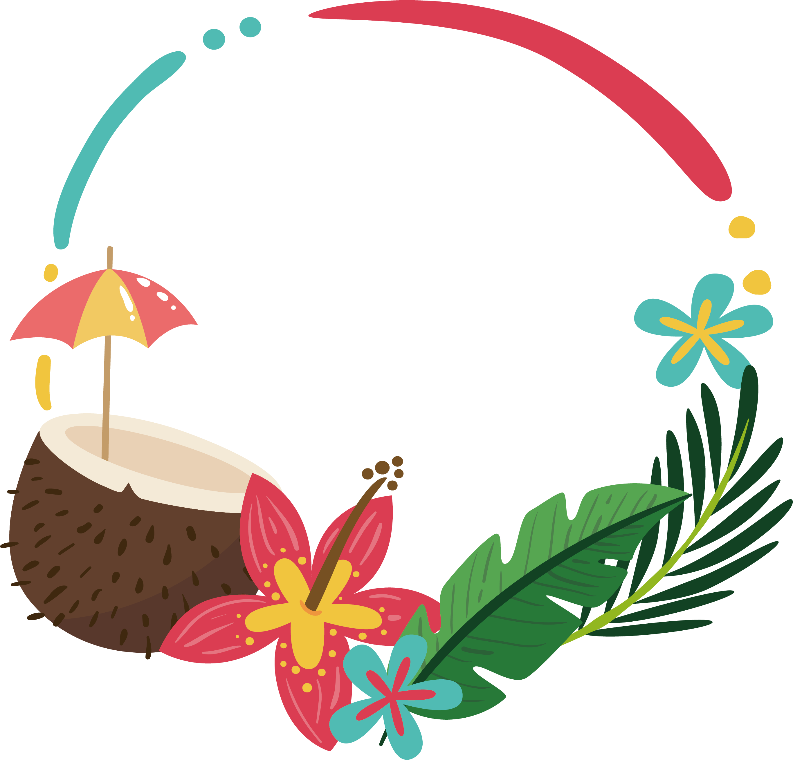 Download Clipart Icon - Summer Coconut Border Palm Free Transparent Image H...