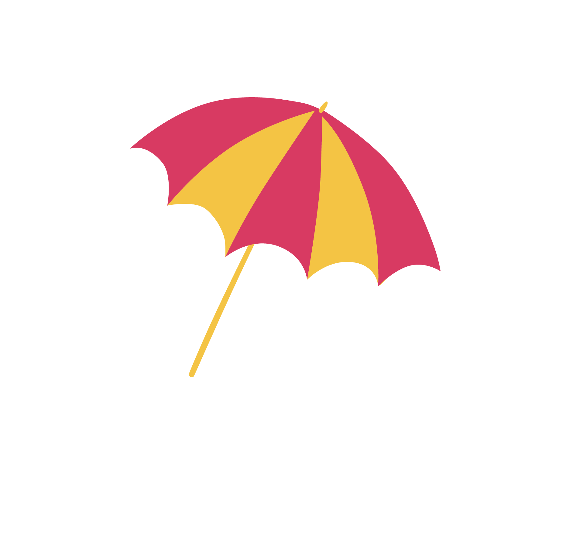 Summer Cartoon Umbrellas Icon PNG Free Photo Clipart