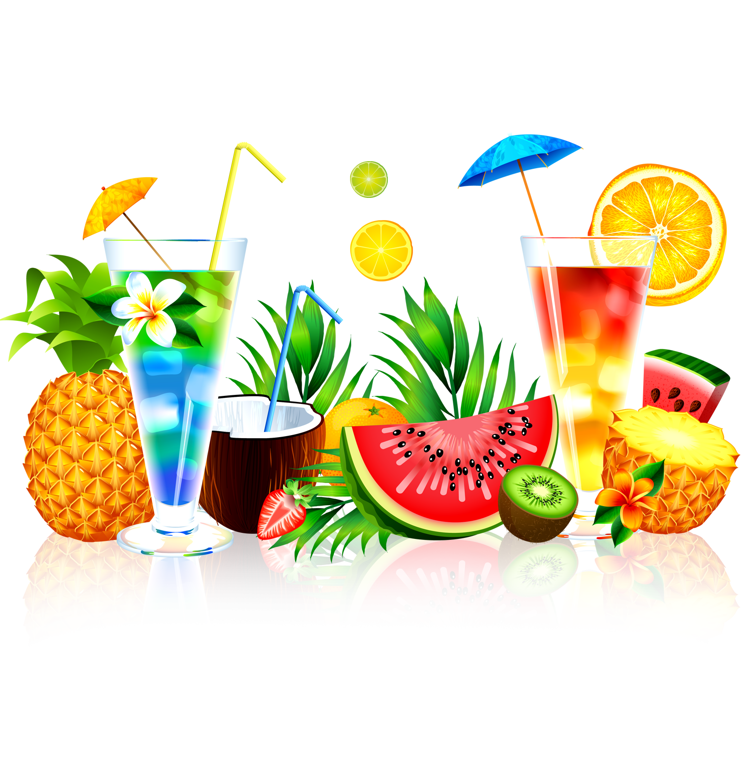 Summer Juice Fruit Watermelon Pineapple Download HD PNG Clipart