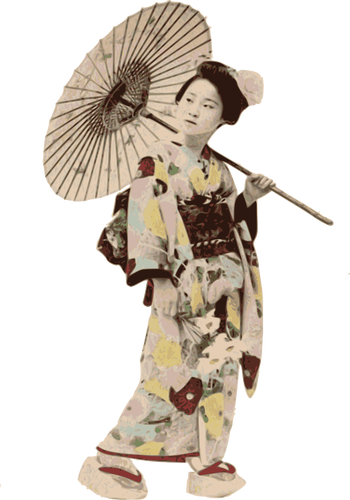 Of Kimono Lady Stereotype Clipart