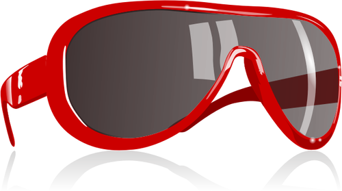 Photorelistic Of Sunglasses With Red Frame Clipart
