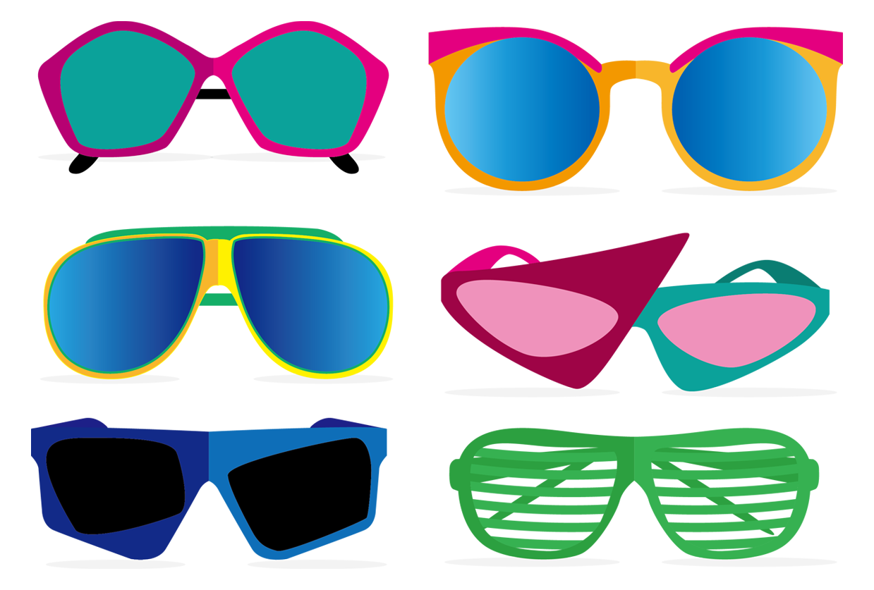 1980S Vector Sunglasses HD Image Free PNG Clipart