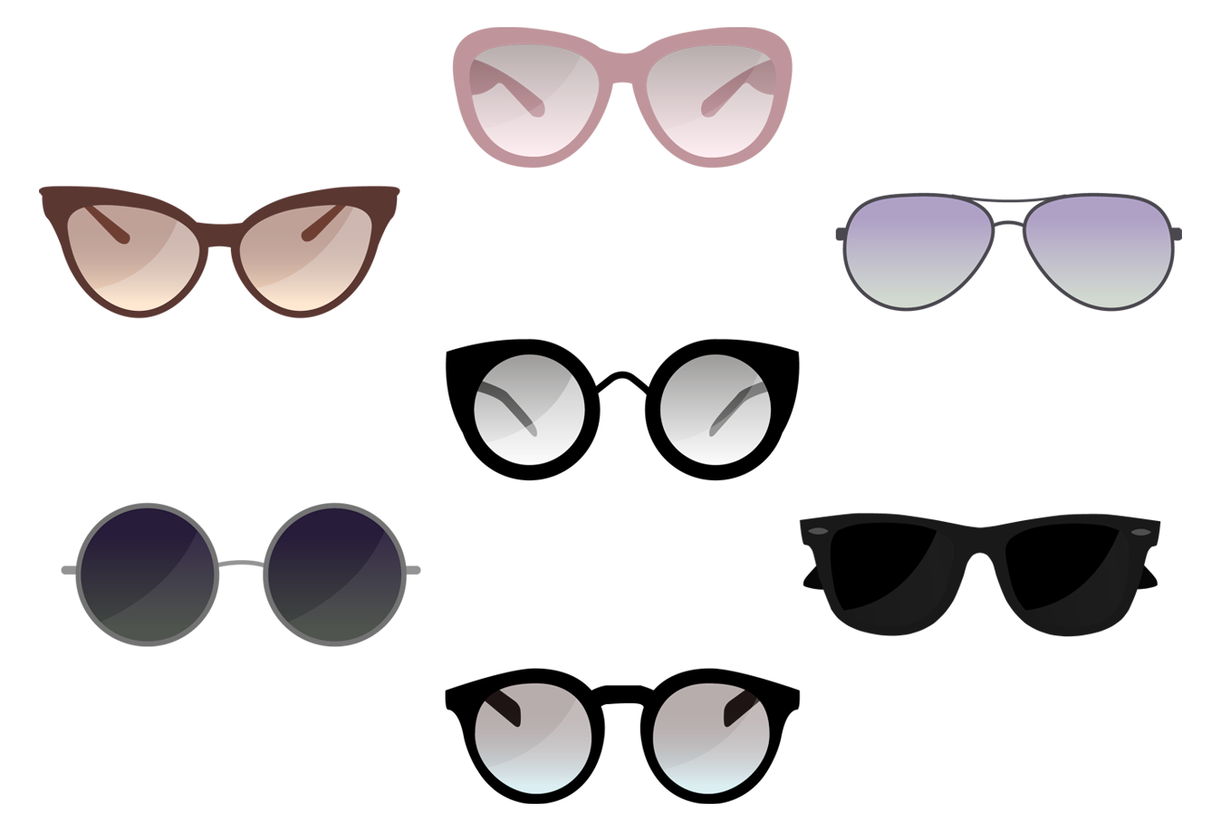 1980S Style Vector Sunglasses Retro Free Transparent Image HQ Clipart