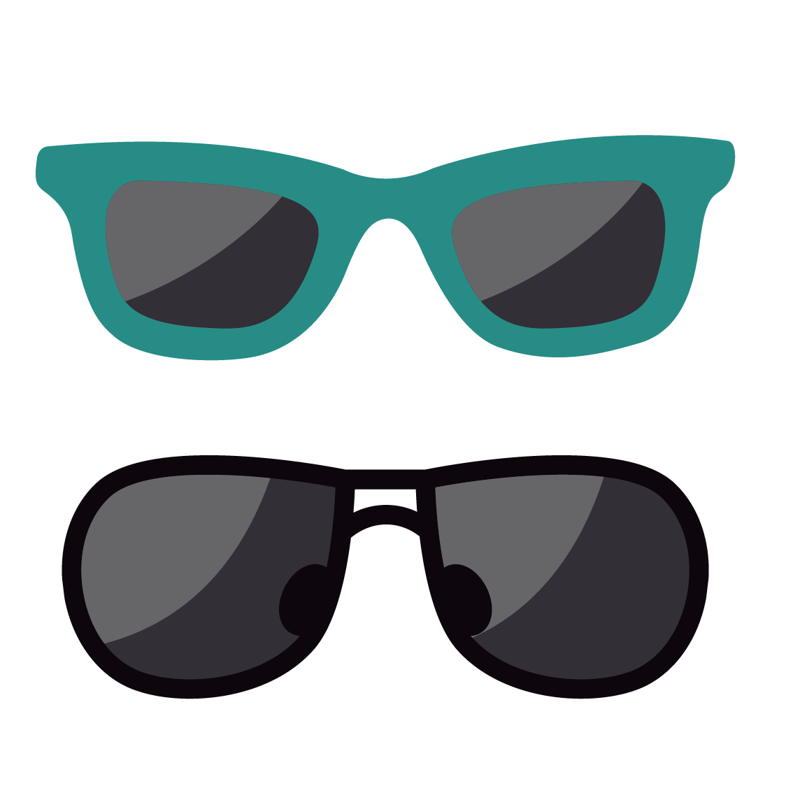 Vector Black Animation Sunglasses Free Download PNG HQ Clipart