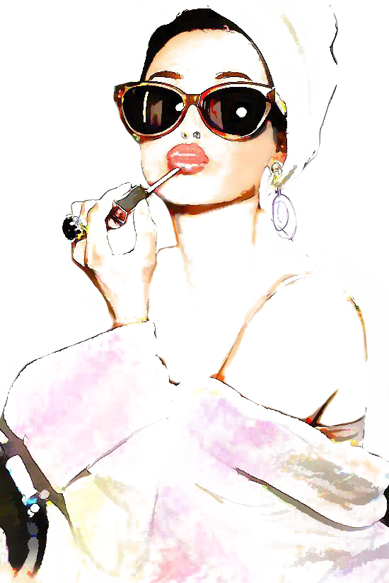 Fashion Sunglasses Girls Illustration Watercolor Painting Drawing Clipart
