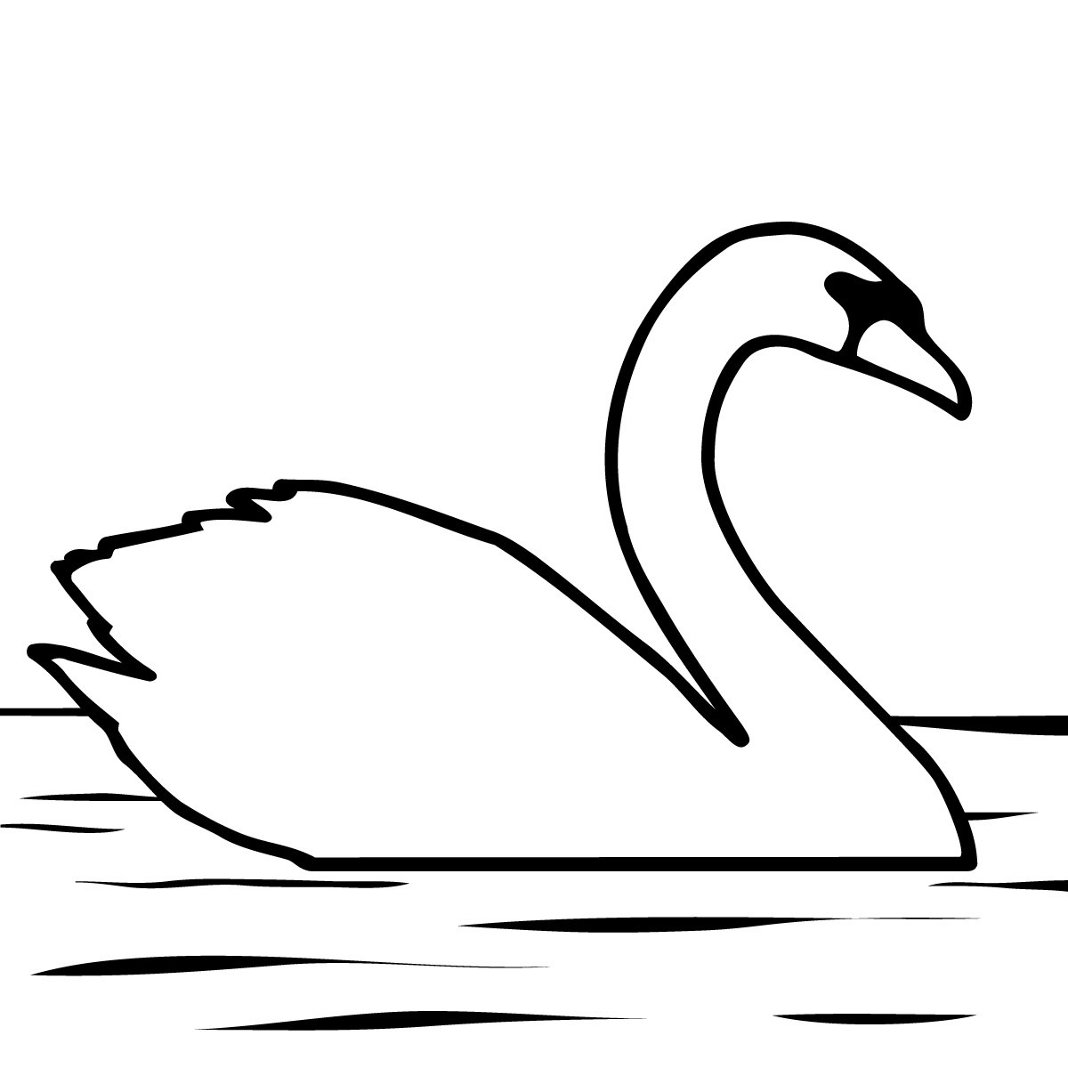 Clip Art Black And White Swan Clipart