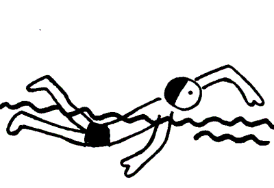 Kid Swimming Black And White Free Download Png Clipart