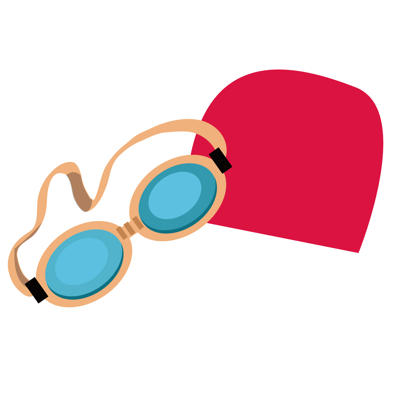Swim And Cap Goggles Glasses Swimming Clipart